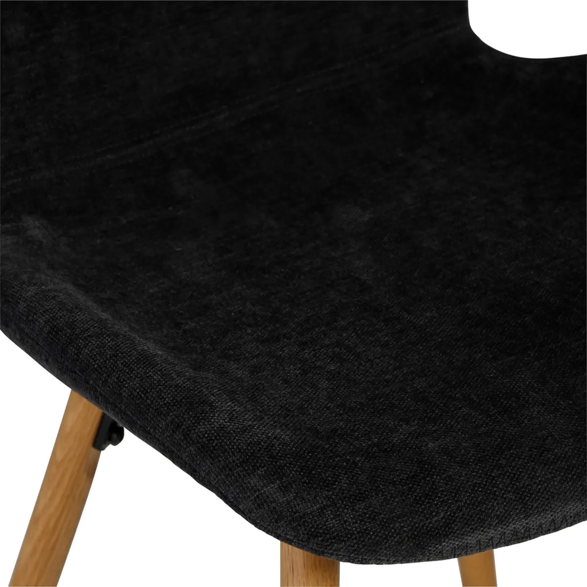 Lot de 2 chaises de salle à manger tissu texturé (Assise 46 cm) Malika Noir