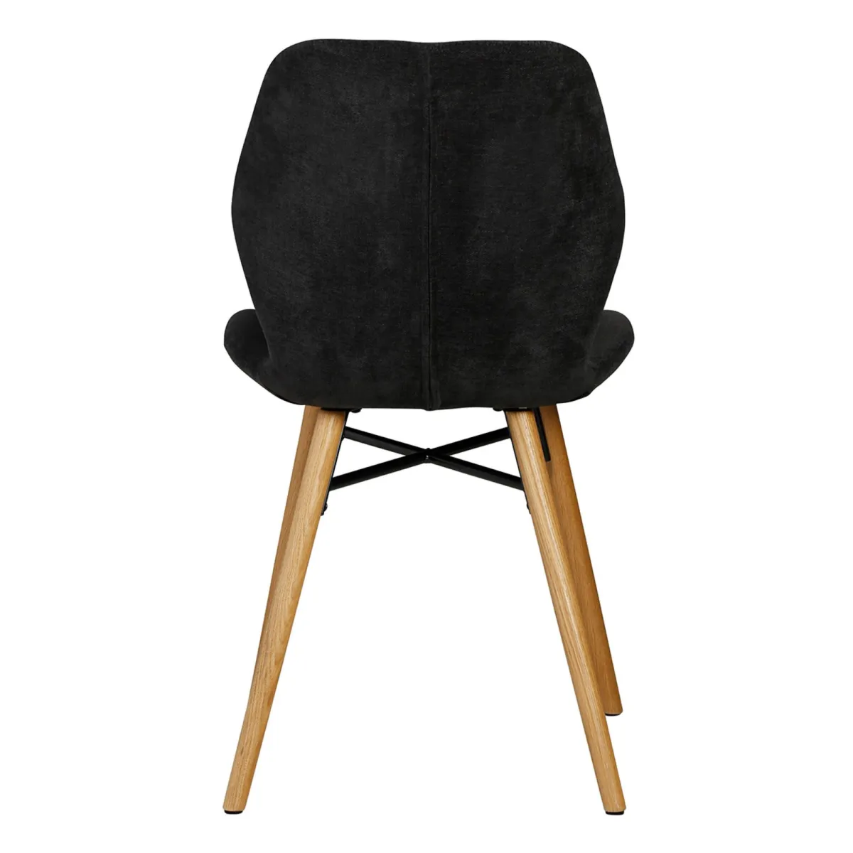 Lot de 2 chaises de salle à manger tissu texturé (Assise 46 cm) Malika Noir