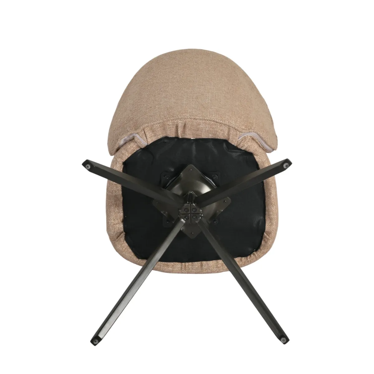 Set di 2 sedie da pranzo girevoli in tessuto testurizzato (seduta 51 cm) Linda Camel