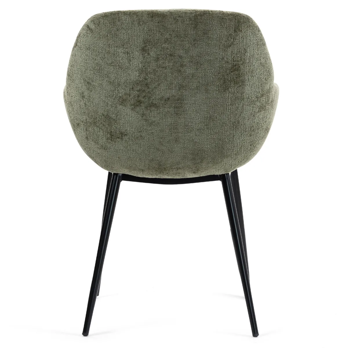 Set di 2 sedie da pranzo in tessuto di velluto (seduta 48 cm) Zola Verde cachi
