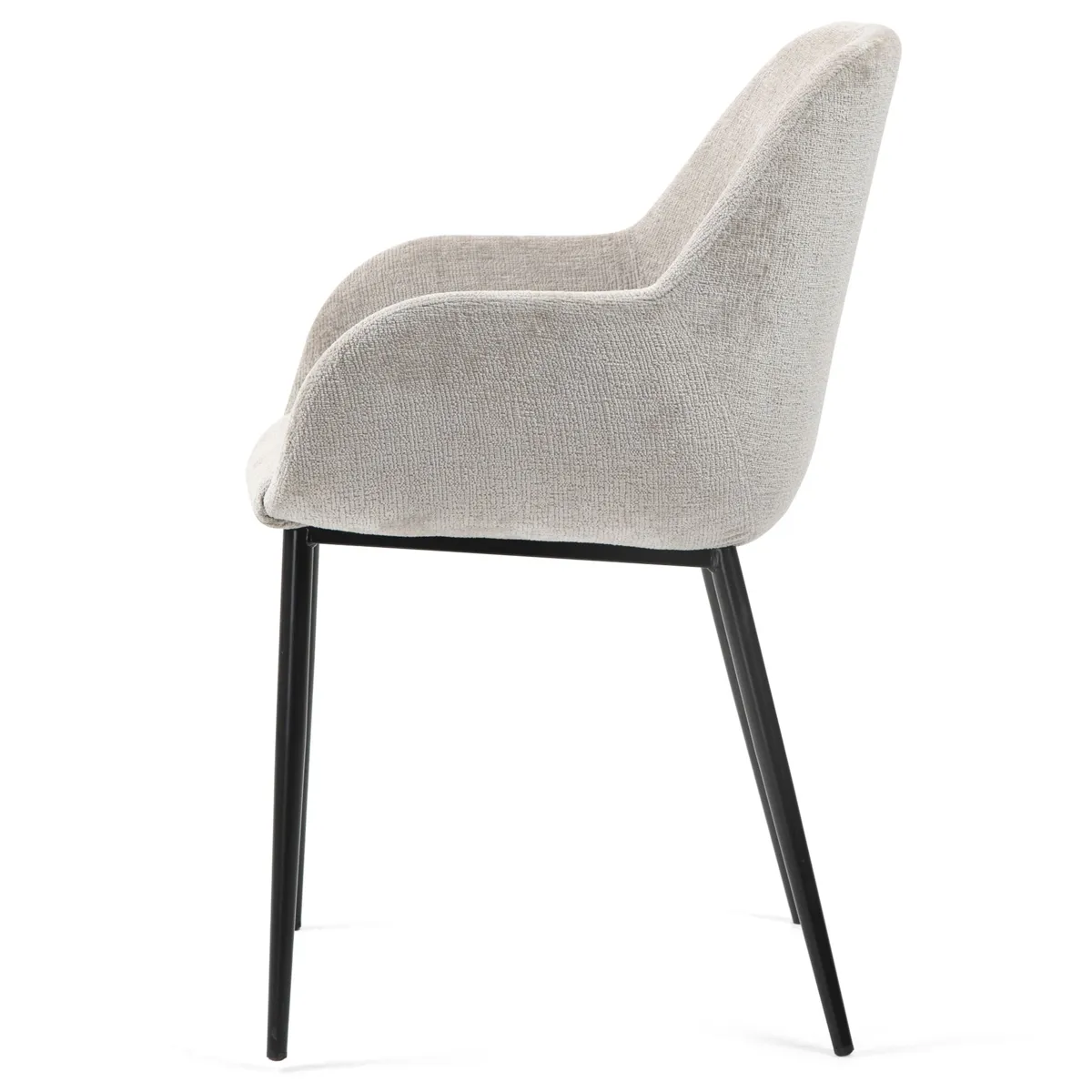 Set di 2 sedie da pranzo in tessuto chenille (seduta 48 cm) Zola Tortora