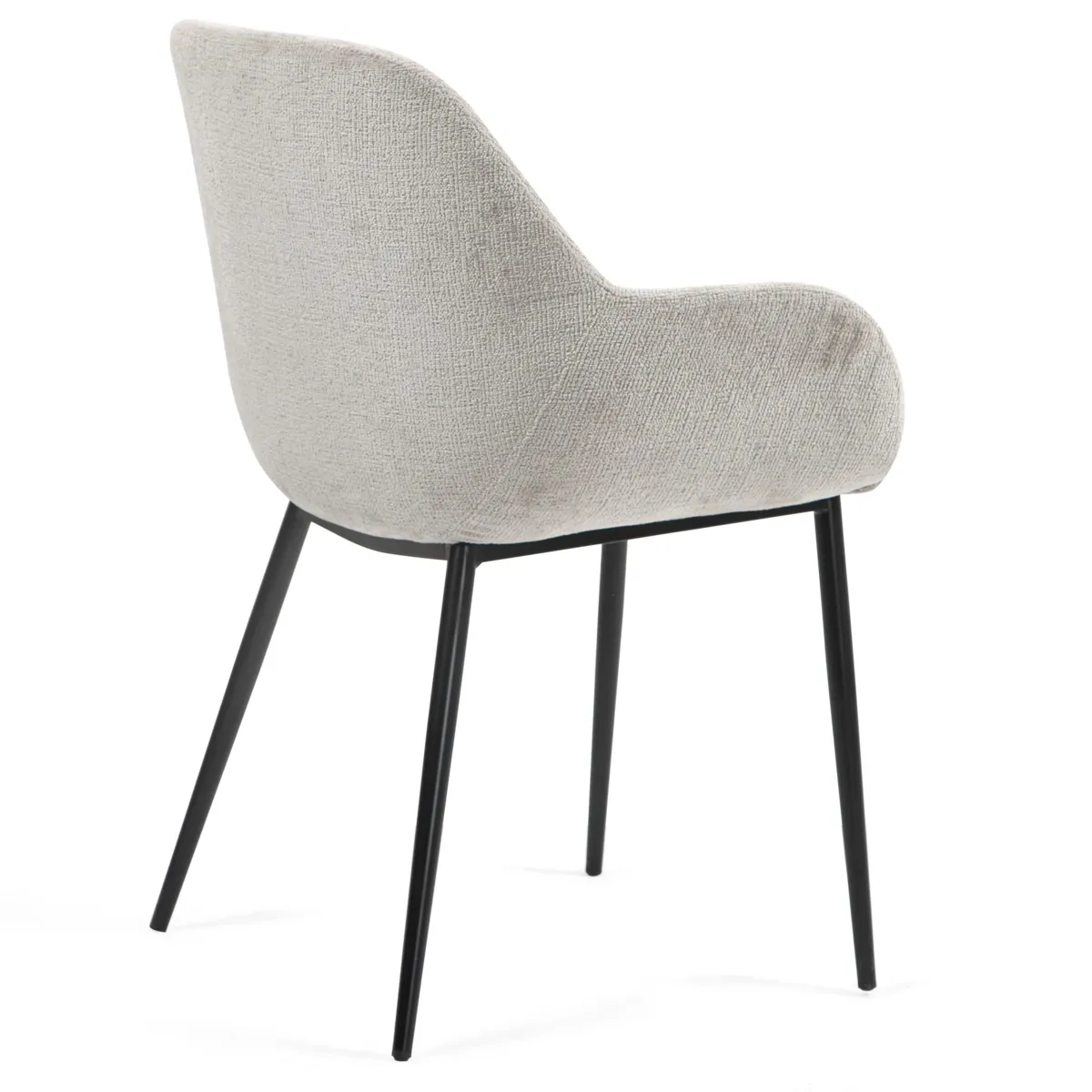 Set di 2 sedie da pranzo in tessuto chenille (seduta 48 cm) Zola Tortora