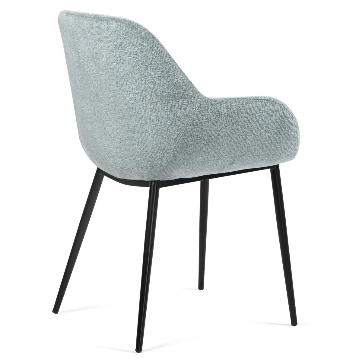 Set di 2 sedie da pranzo in tessuto chenille (seduta 48 cm) Zola Blu celadon