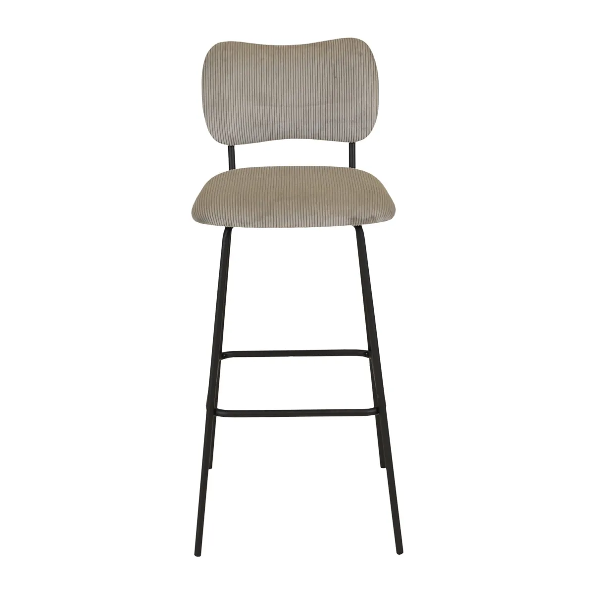 Sgabello da bar con schienale in velluto a coste (Altezza seduta 77cm) Orion Grigio acciaio
