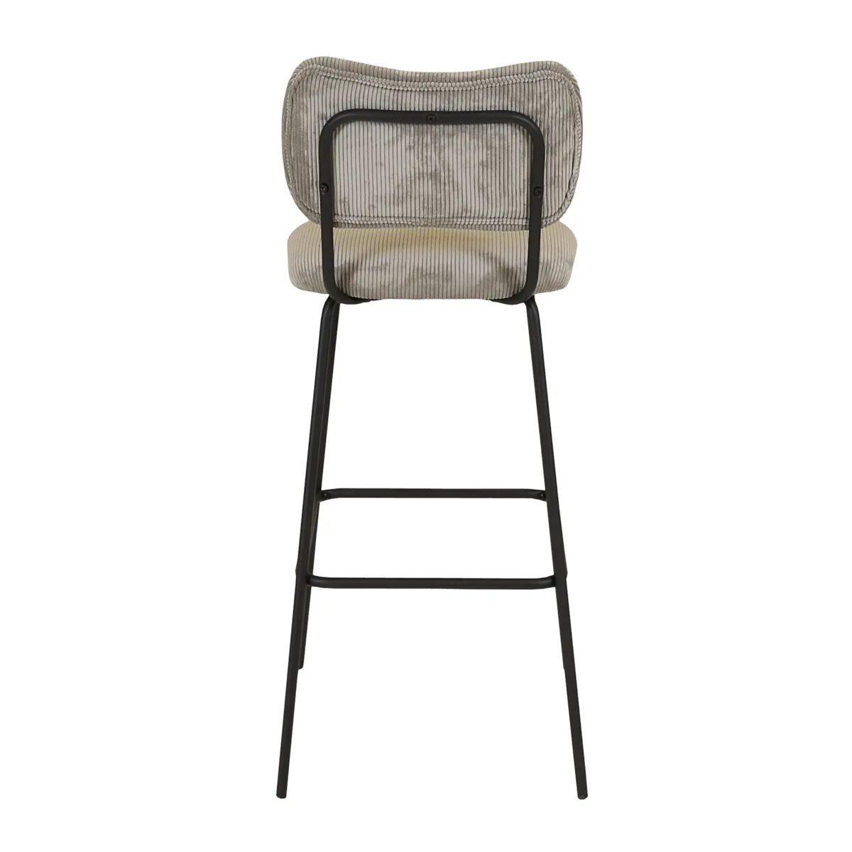 Sgabello da bar con schienale in velluto a coste (Altezza seduta 77cm) Orion Grigio acciaio