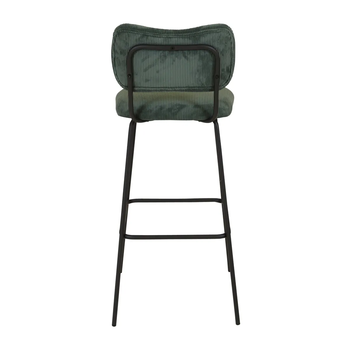 Sgabello da bar con schienale in velluto a coste (Altezza seduta 77cm) Orion Verde scuro