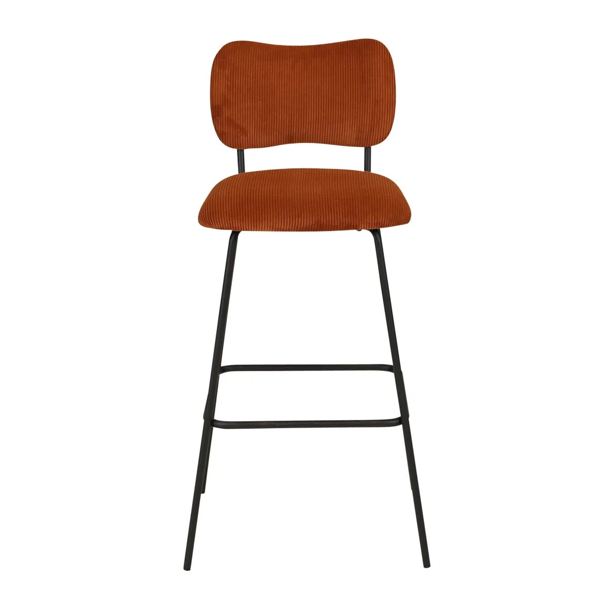 Chaise îlot central avec dossier velours côtelé (Assise 67cm) Orion Marron foncé