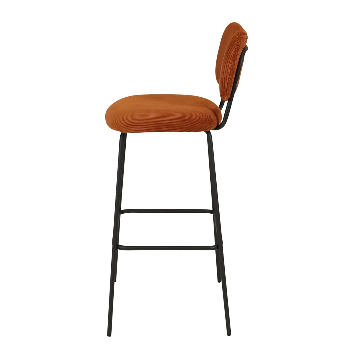 Chaise îlot central avec dossier velours côtelé (Assise 67cm) Orion Marron foncé
