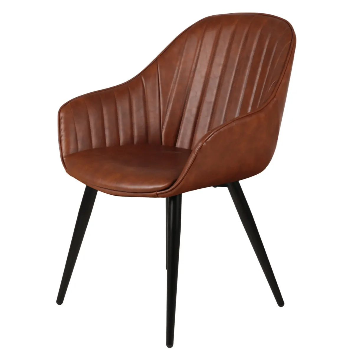 Lot de 2 fauteuils imitation cuir (Assise 47 cm) Juno Marron foncé