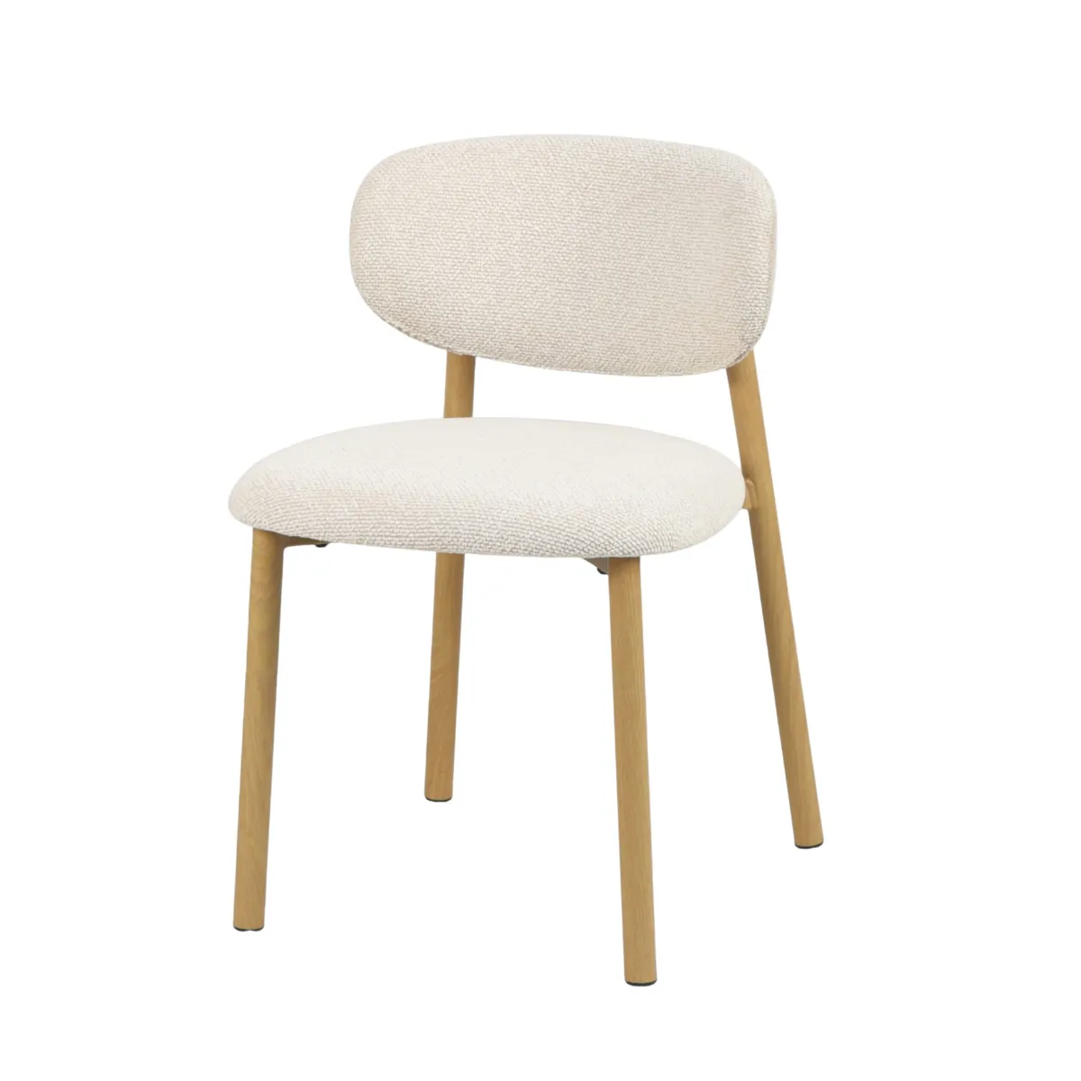 Set di 2 sedie da pranzo in tessuto (seduta 49 cm) Amal Ecru