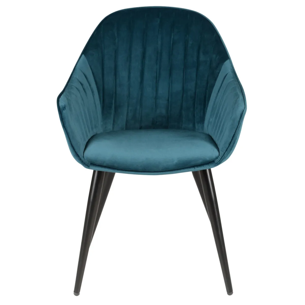 Lot de 2 fauteuils velours (Assise 47 cm) Juno Bleu canard 