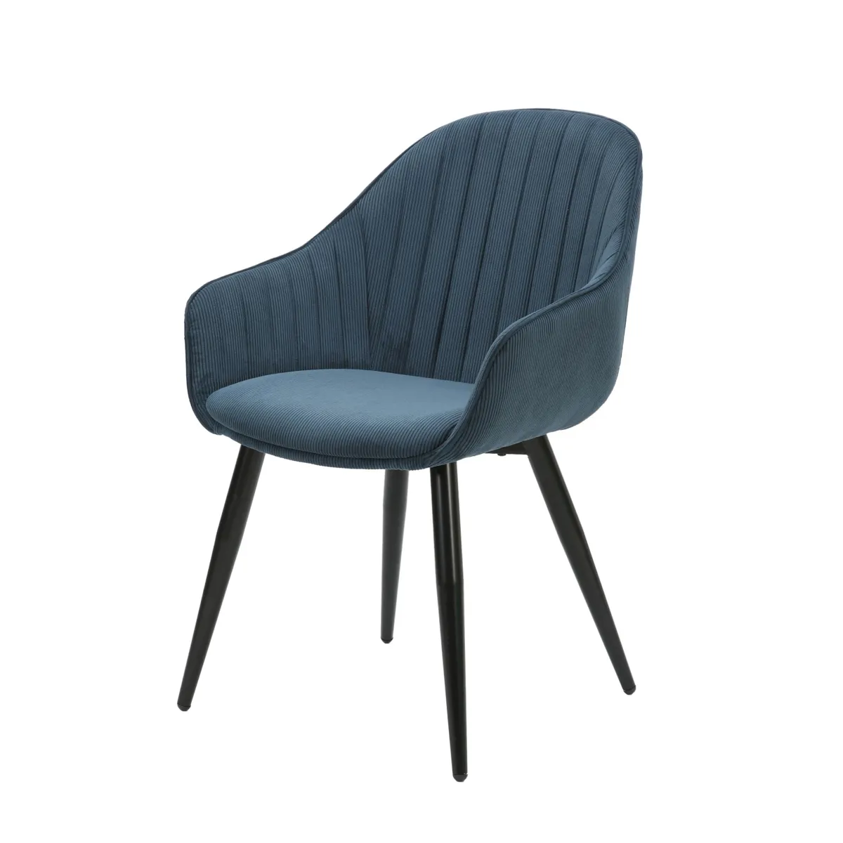 Set di 2 poltrone in velluto a coste (seduta 47 cm) Juno Blu