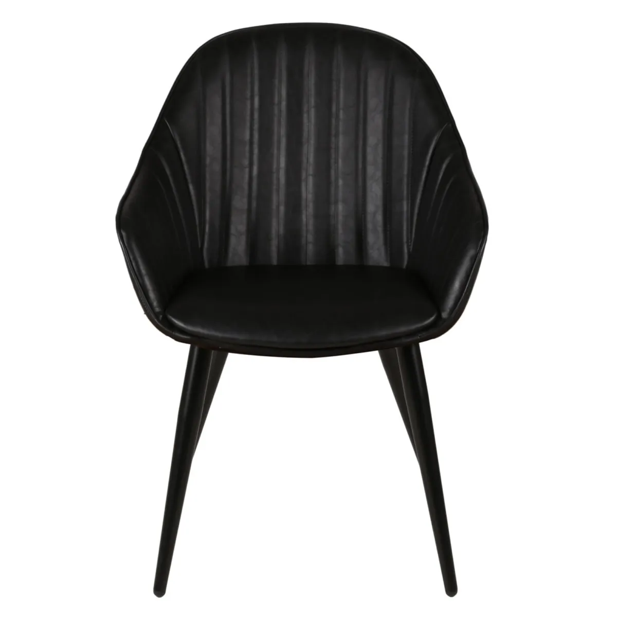 Set di 2 poltrone in similpelle (seduta 47 cm) Juno Nero carbone