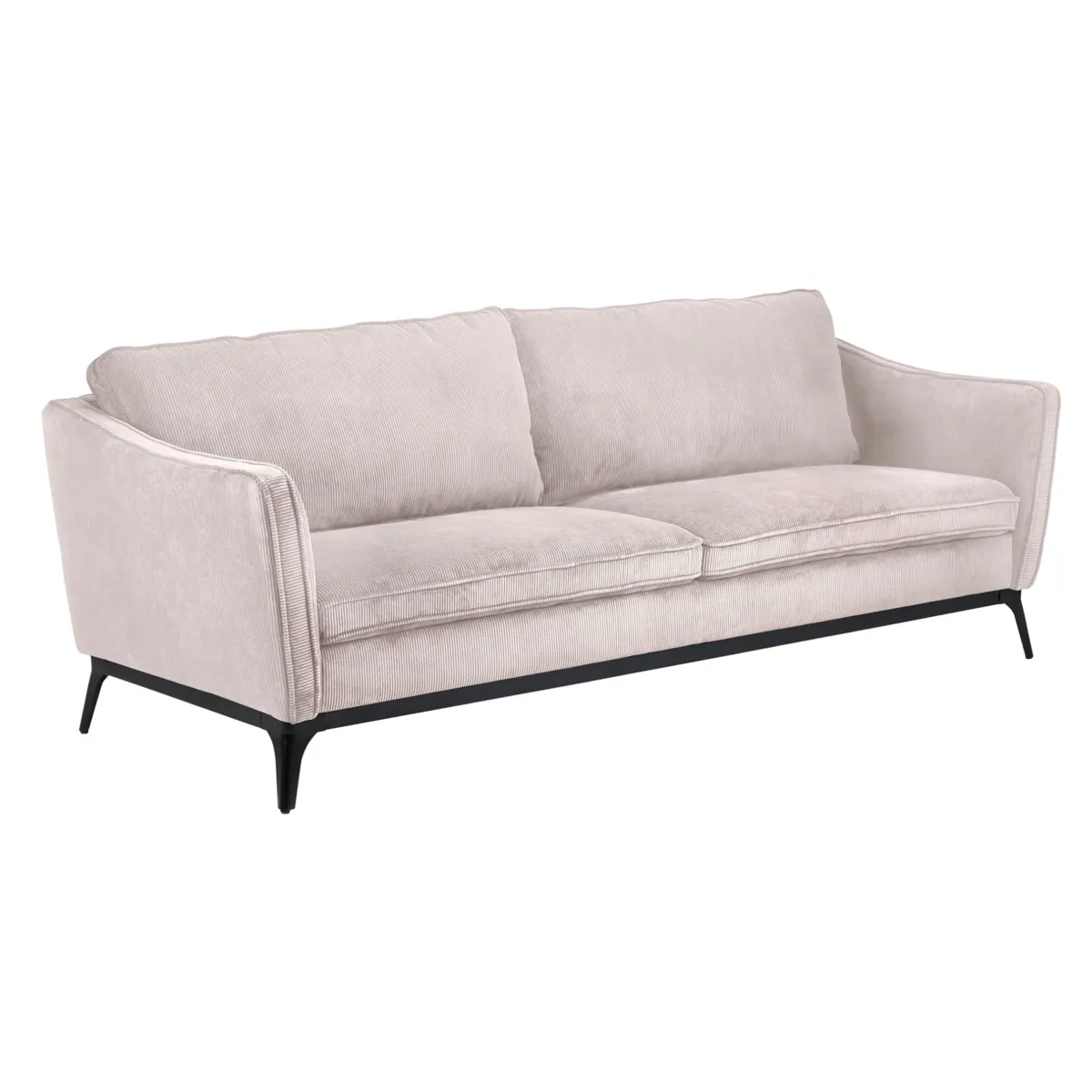 Divano a 3 posti in velluto a coste (206 cm) Owen Beige