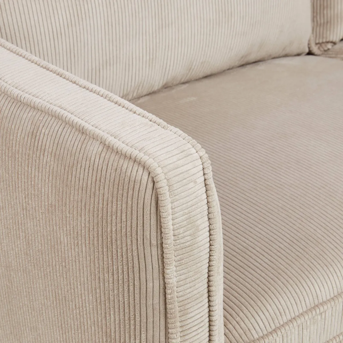 Divano diritto 2 posti in velluto a coste (169 cm) Owen Beige