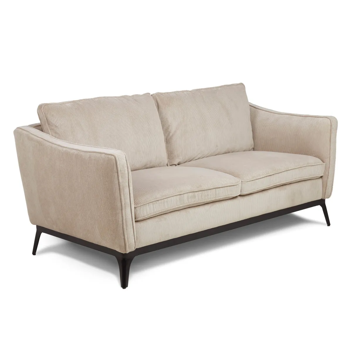 Canapé droit 2 places velours côtelé (169 cm) Owen Beige