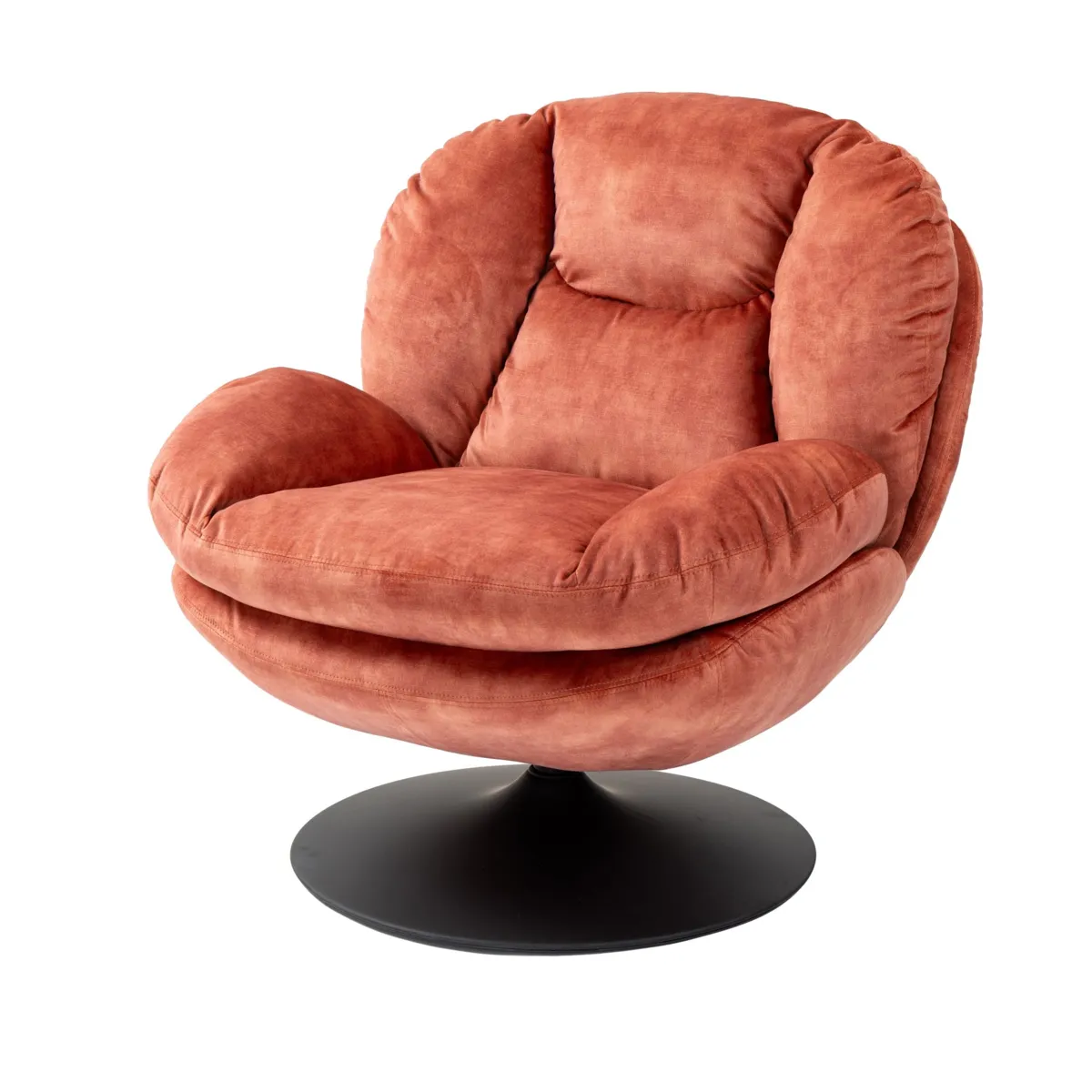 Fauteuil pivotant velours (Assise 46 cm) Lomy Rose
