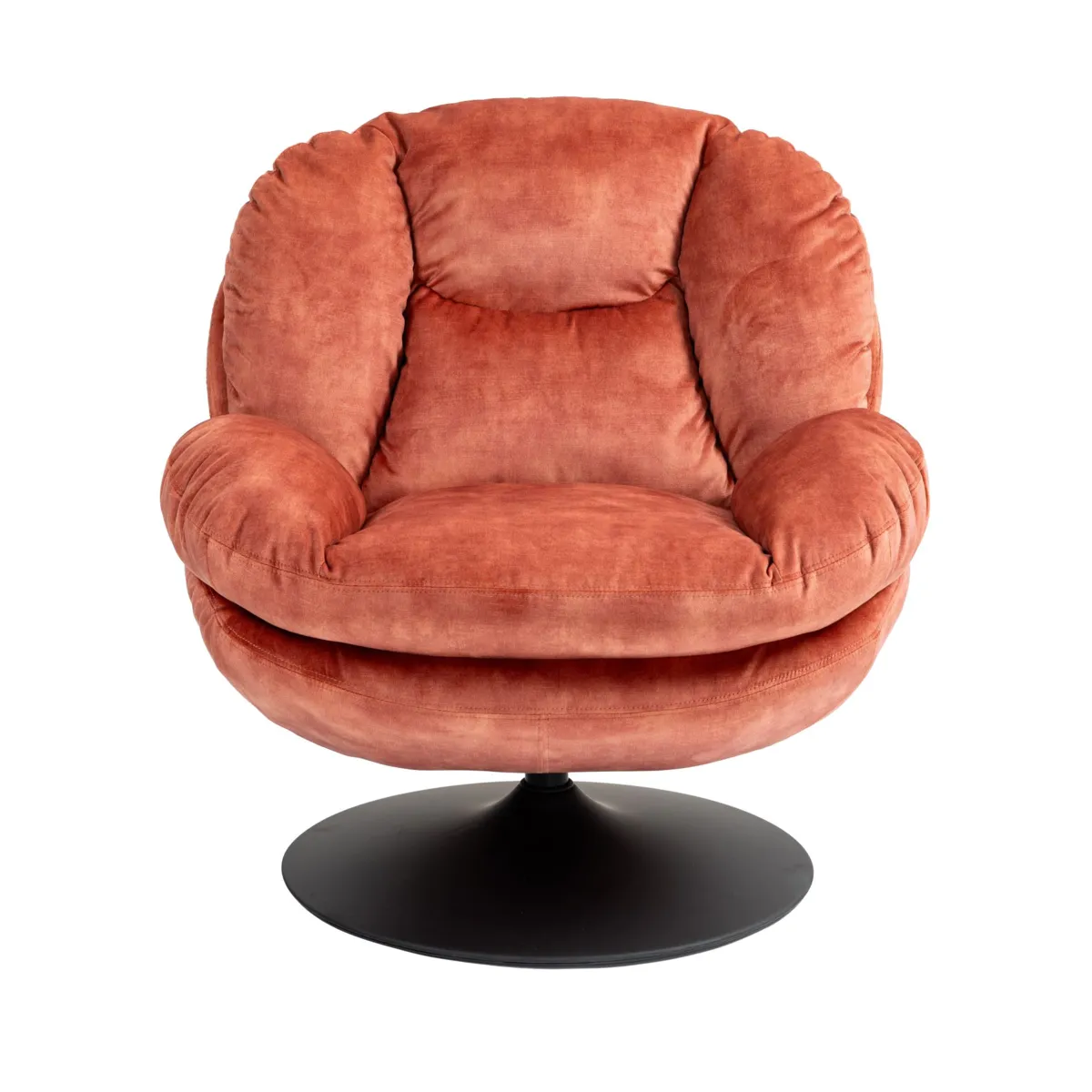 Poltrona girevole in velluto (seduta 46 cm) Lomy Rosa
