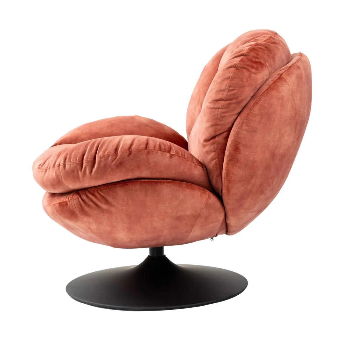 Poltrona girevole in velluto (seduta 46 cm) Lomy Rosa

