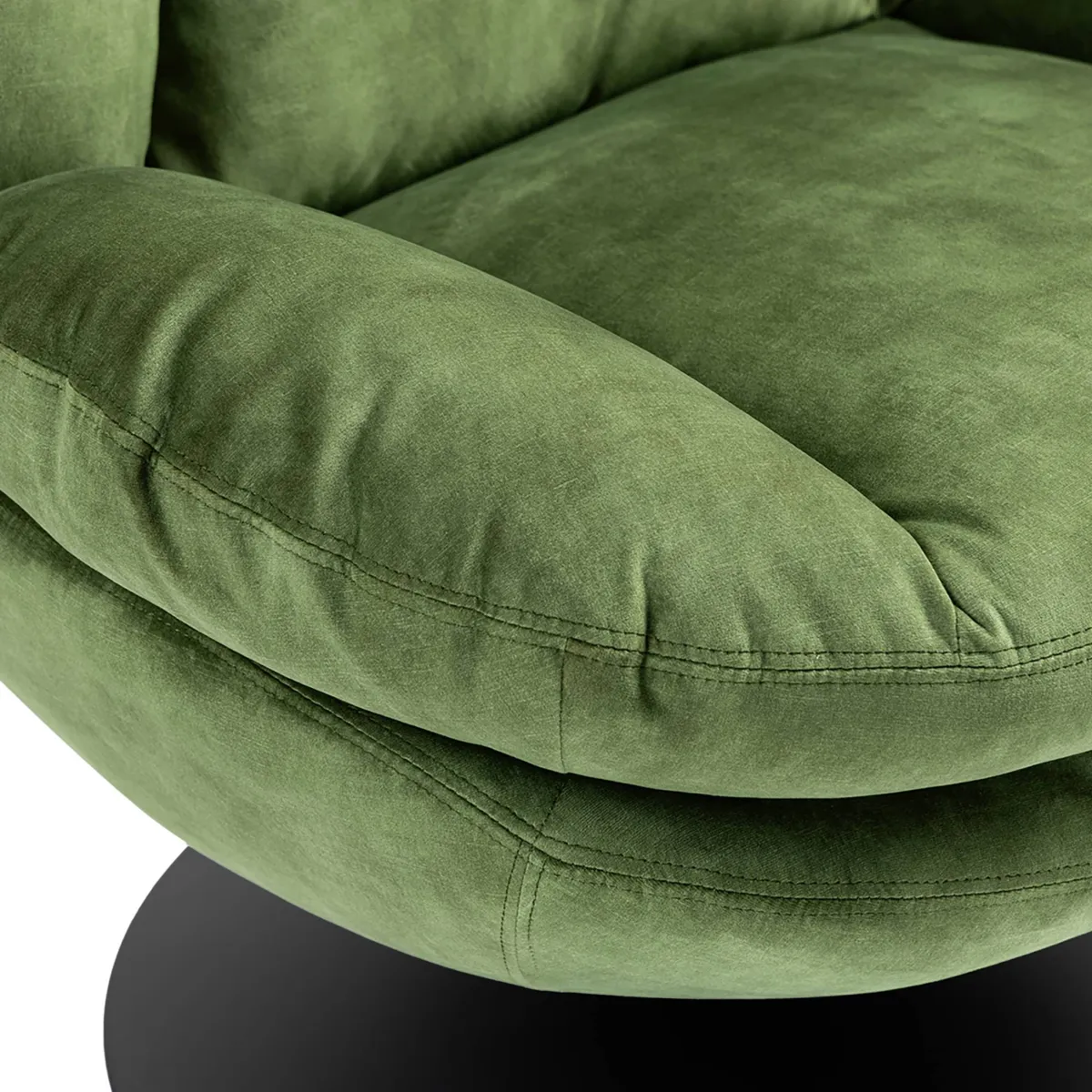 Poltrona girevole in velluto (seduta 46 cm) Lomy Verde
