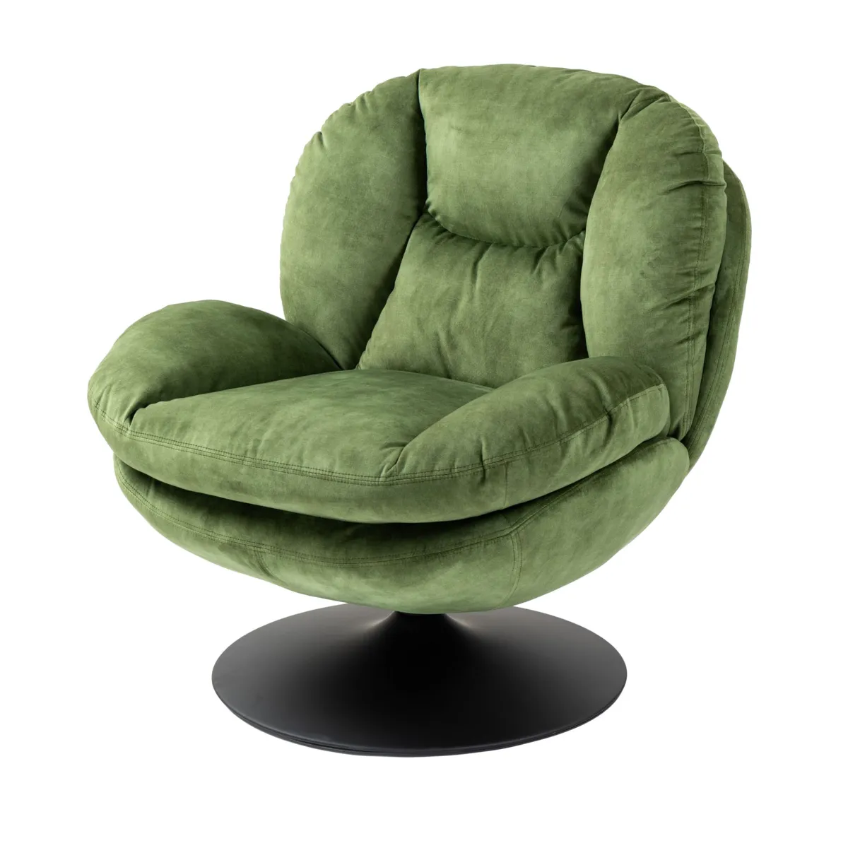 Poltrona girevole in velluto (seduta 46 cm) Lomy Verde
