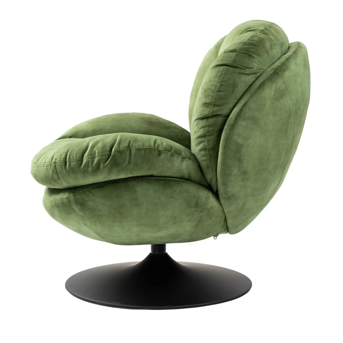 Poltrona girevole in velluto (seduta 46 cm) Lomy Verde
