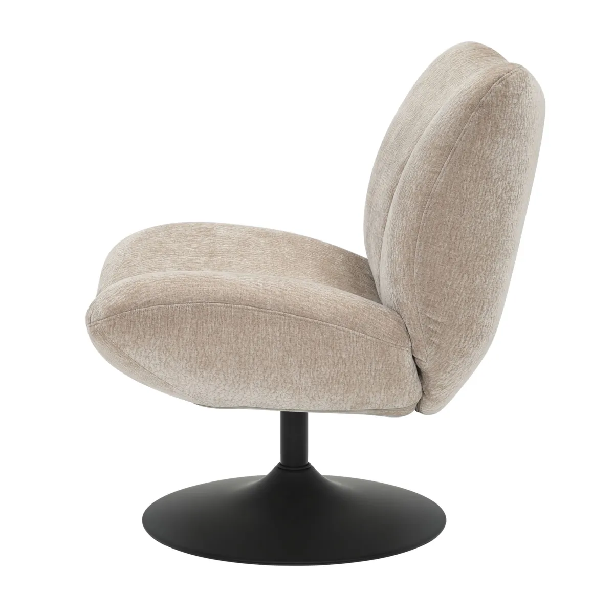 Poltrona girevole in tessuto testurizzato (seduta 46 cm) Axis Beige