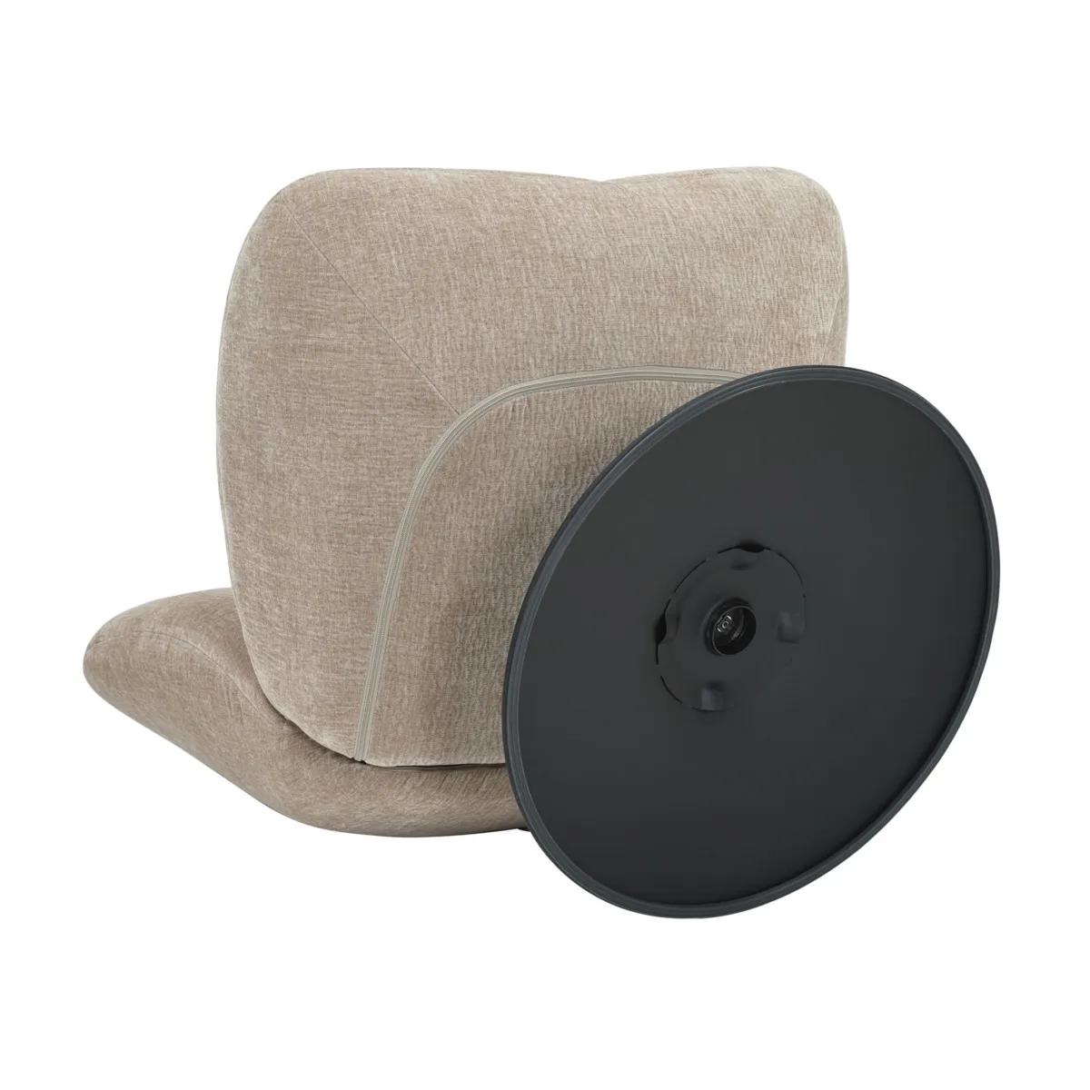 Poltrona girevole in tessuto testurizzato (seduta 46 cm) Axis Beige