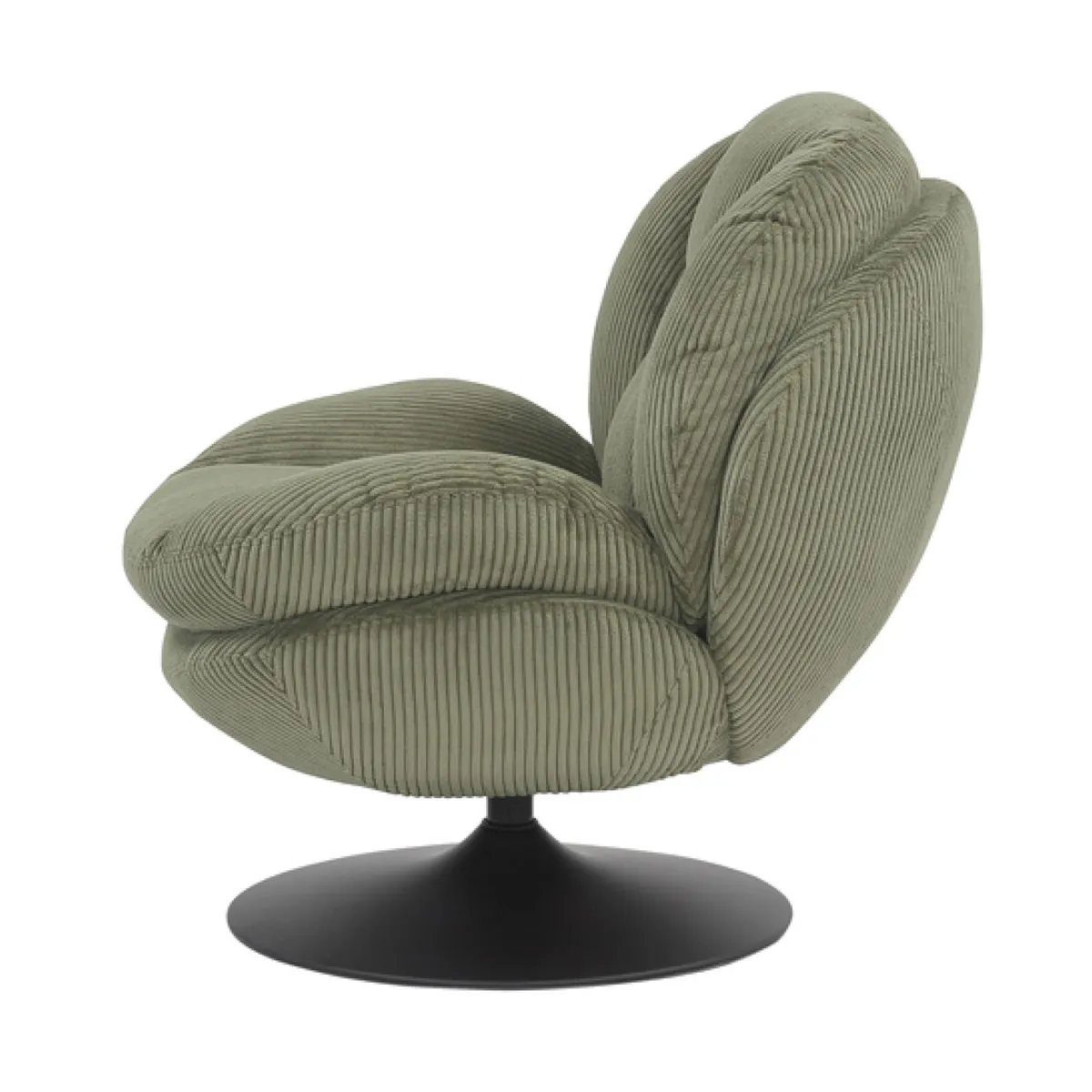 Fauteuil pivotant velours côtelé (Assise 46 cm) Lomy Vert

