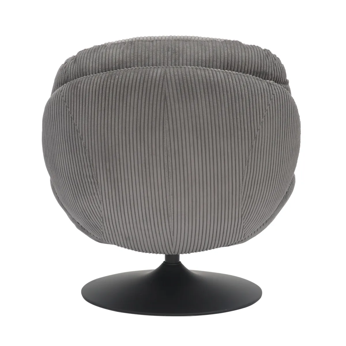 Poltrona girevole in velluto a coste (seduta 46 cm) Lomy Grigio
