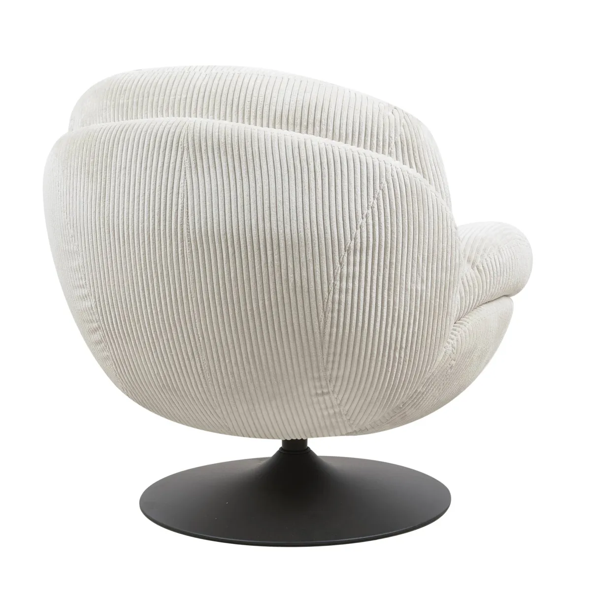 Poltrona girevole in velluto a coste (seduta 46 cm) Lomy Bianco
