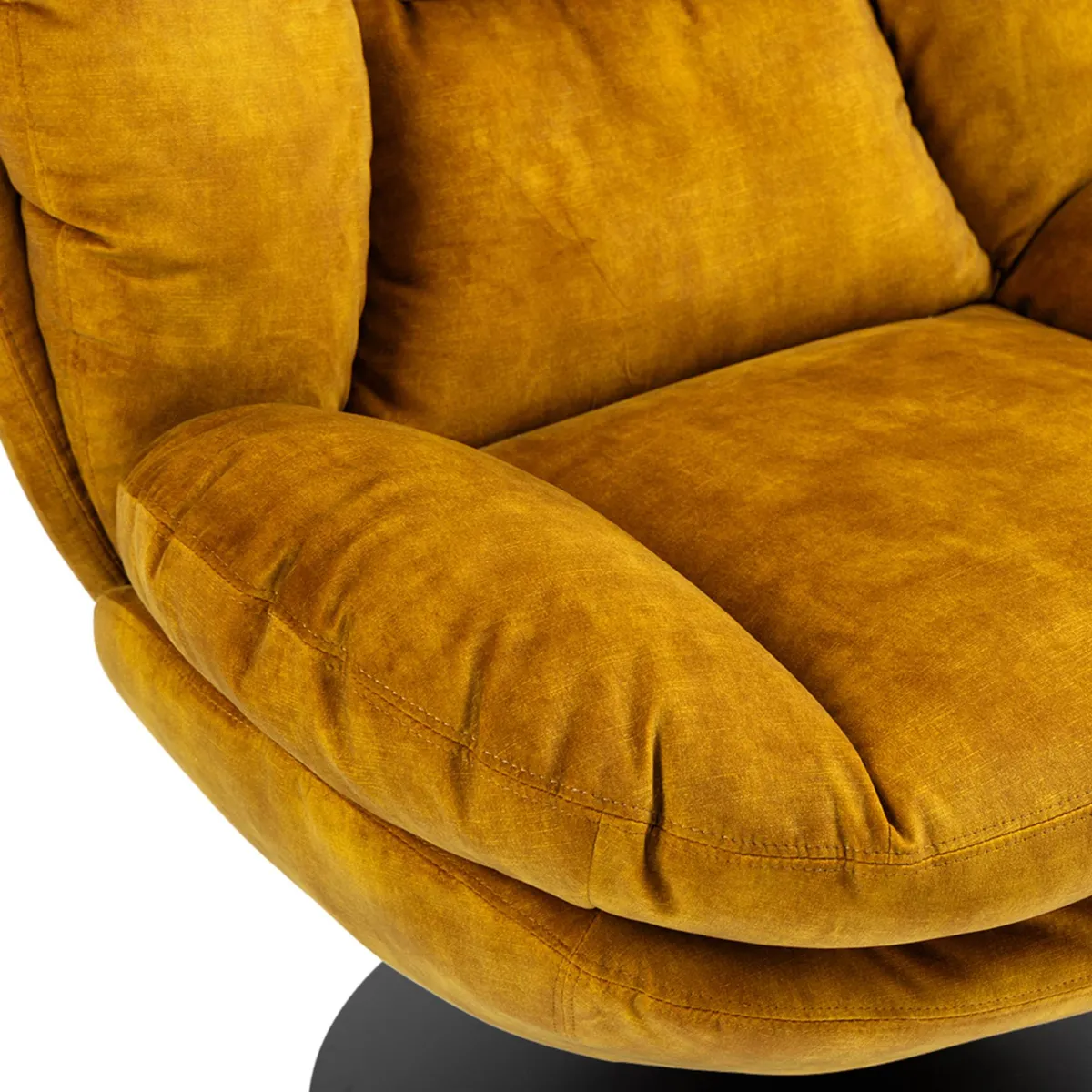 Fauteuil pivotant velours (Assise 46 cm) Lomy Jaune ocre
