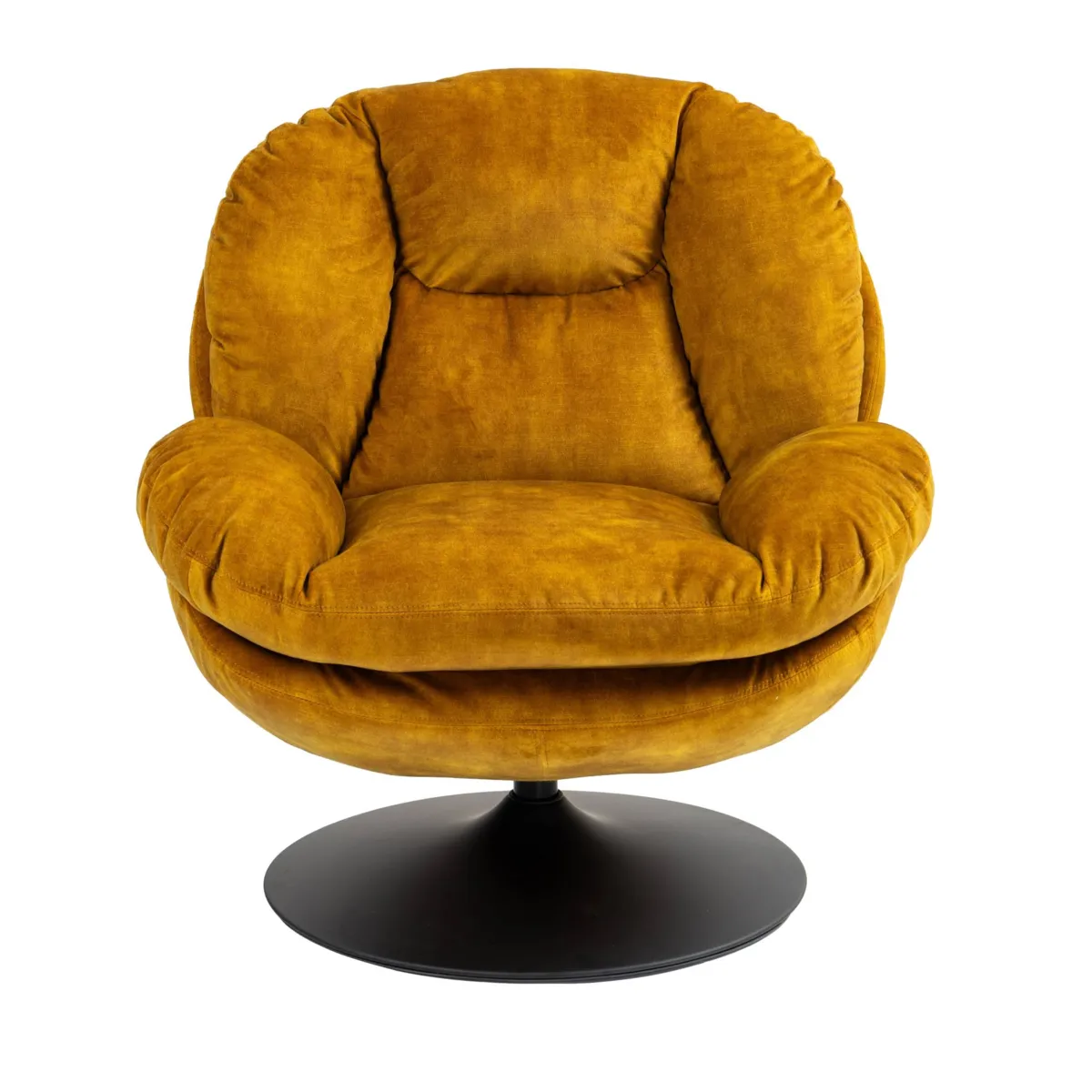 Poltrona girevole in velluto (seduta 46 cm) Lomy Giallo ocra
