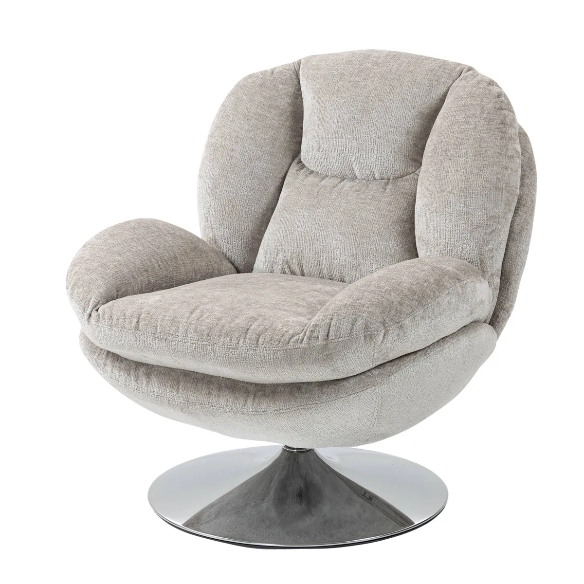Poltrona girevole in tessuto (seduta 46 cm) Lomy Tortora

