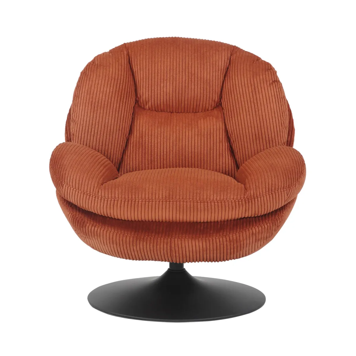 Poltrona girevole in velluto a coste (seduta 46 cm) Lomy Terracotta
