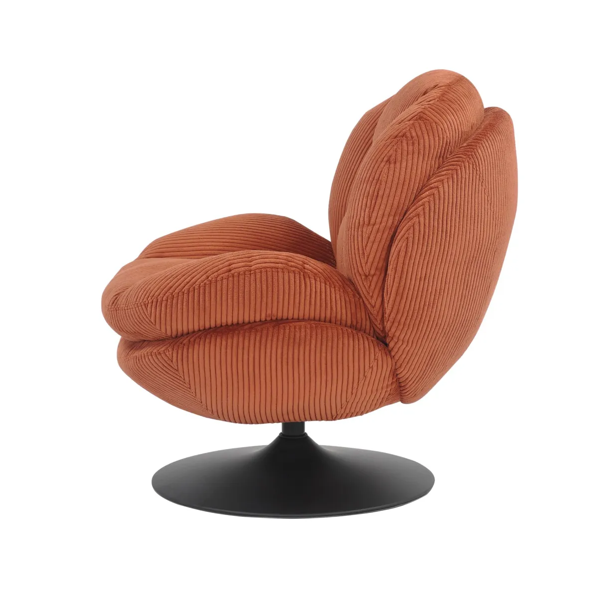 Poltrona girevole in velluto a coste (seduta 46 cm) Lomy Terracotta
