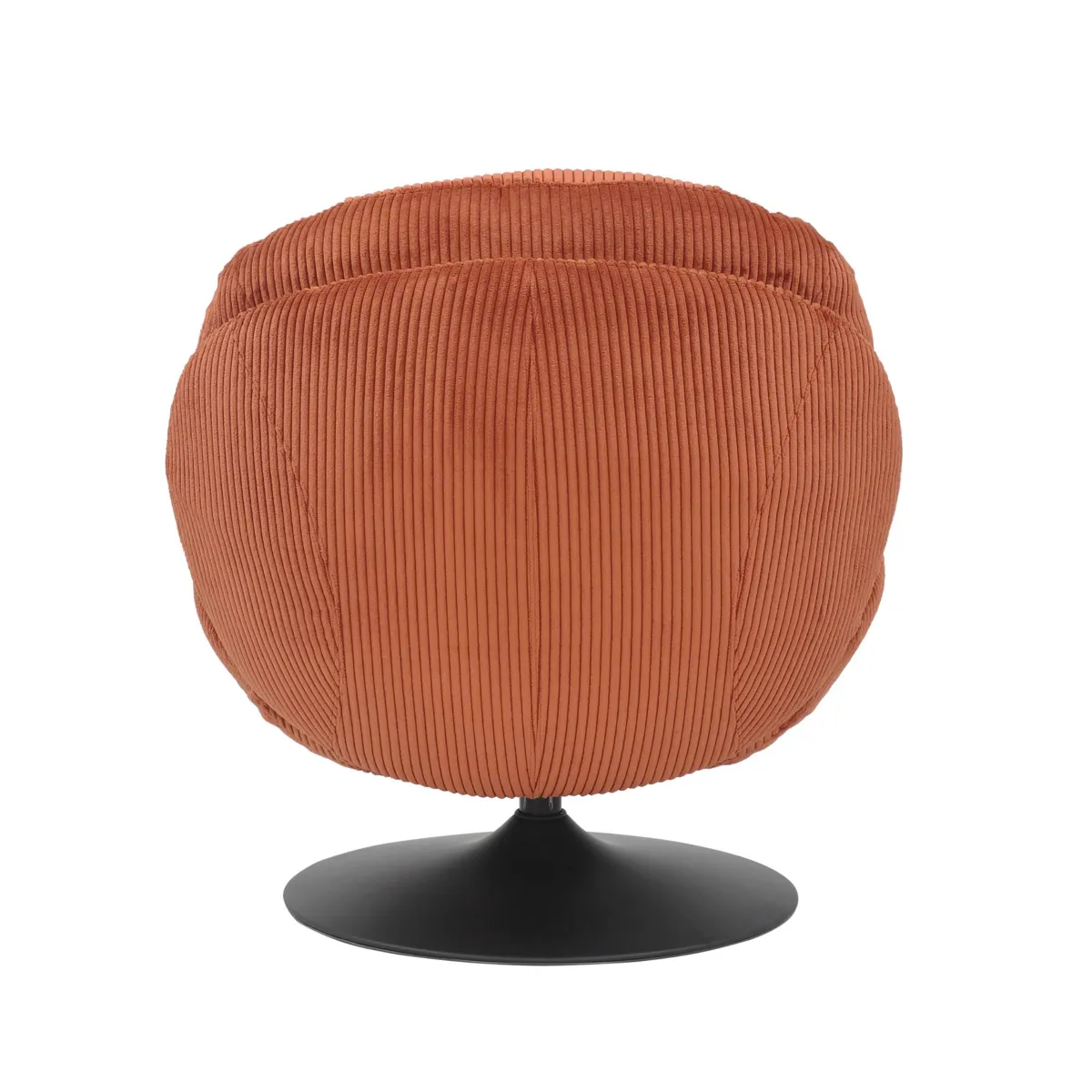 Fauteuil pivotant velours côtelé (Assise 46 cm) Lomy Terracotta
