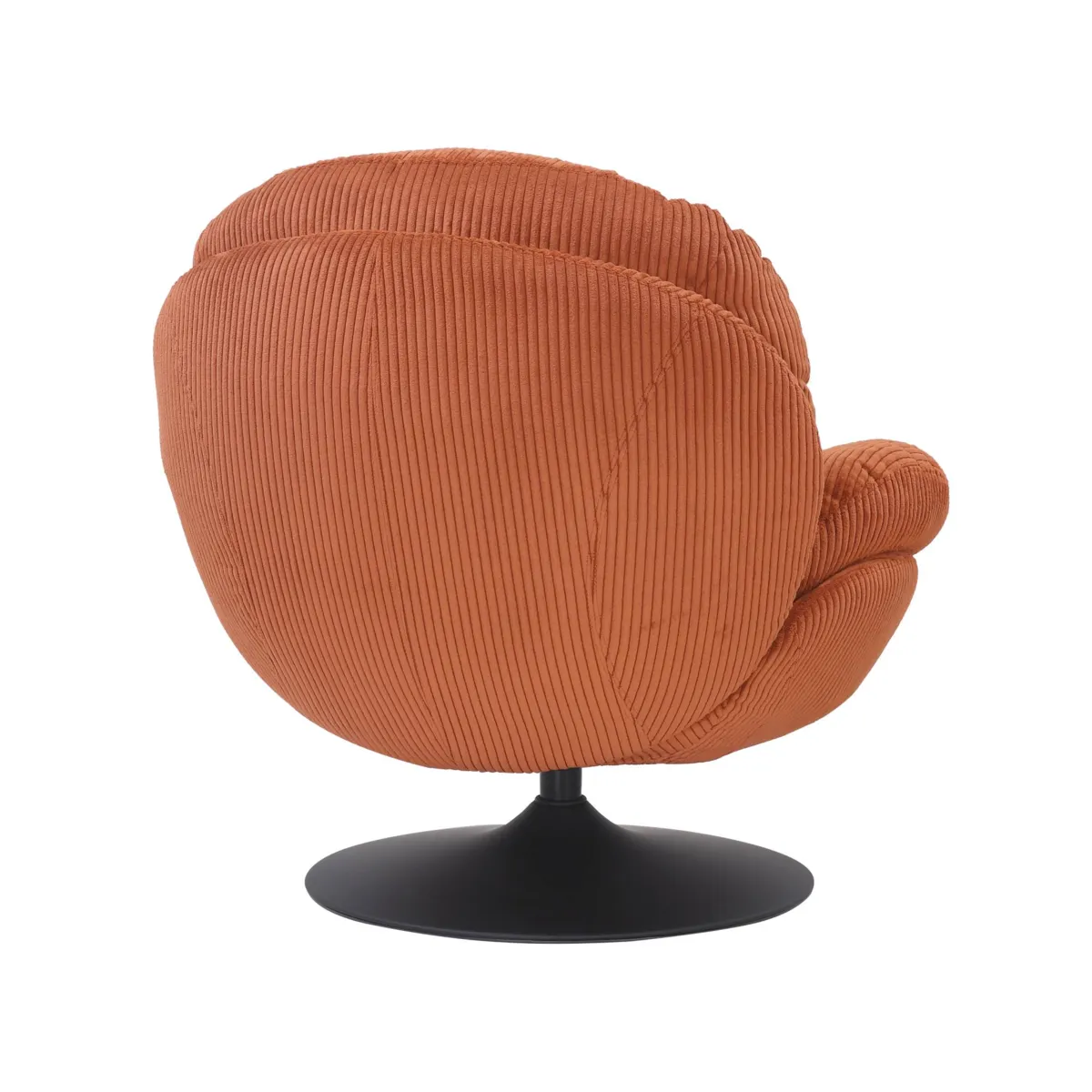 Poltrona girevole in velluto a coste (seduta 46 cm) Lomy Terracotta
