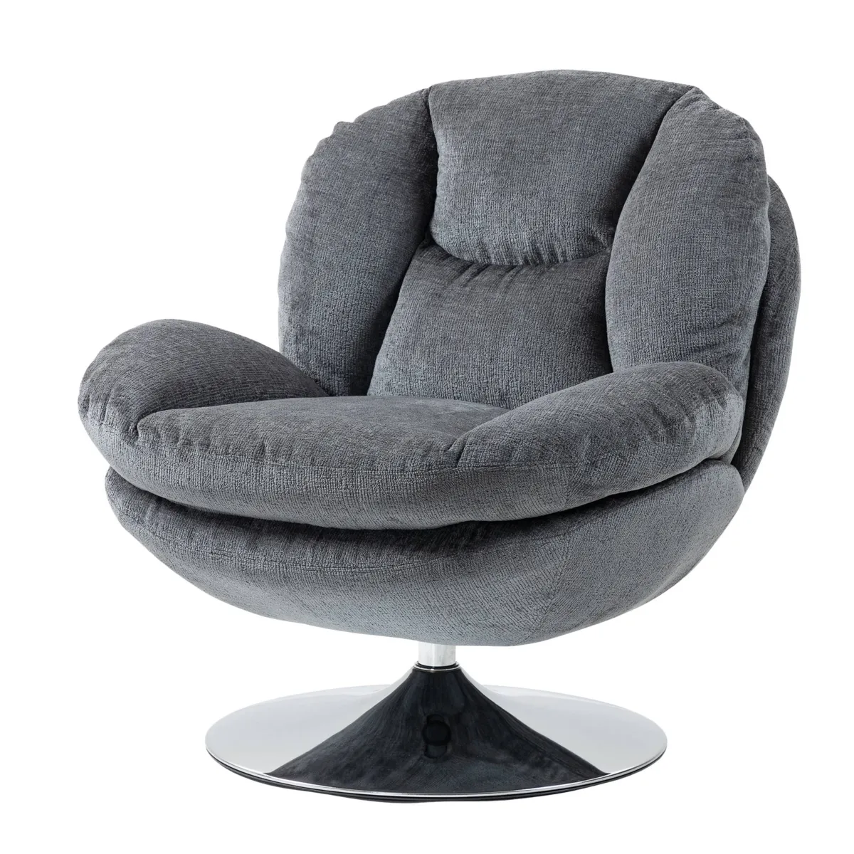 Poltrona girevole in tessuto (seduta 46 cm) Lomy Grigio scuro
