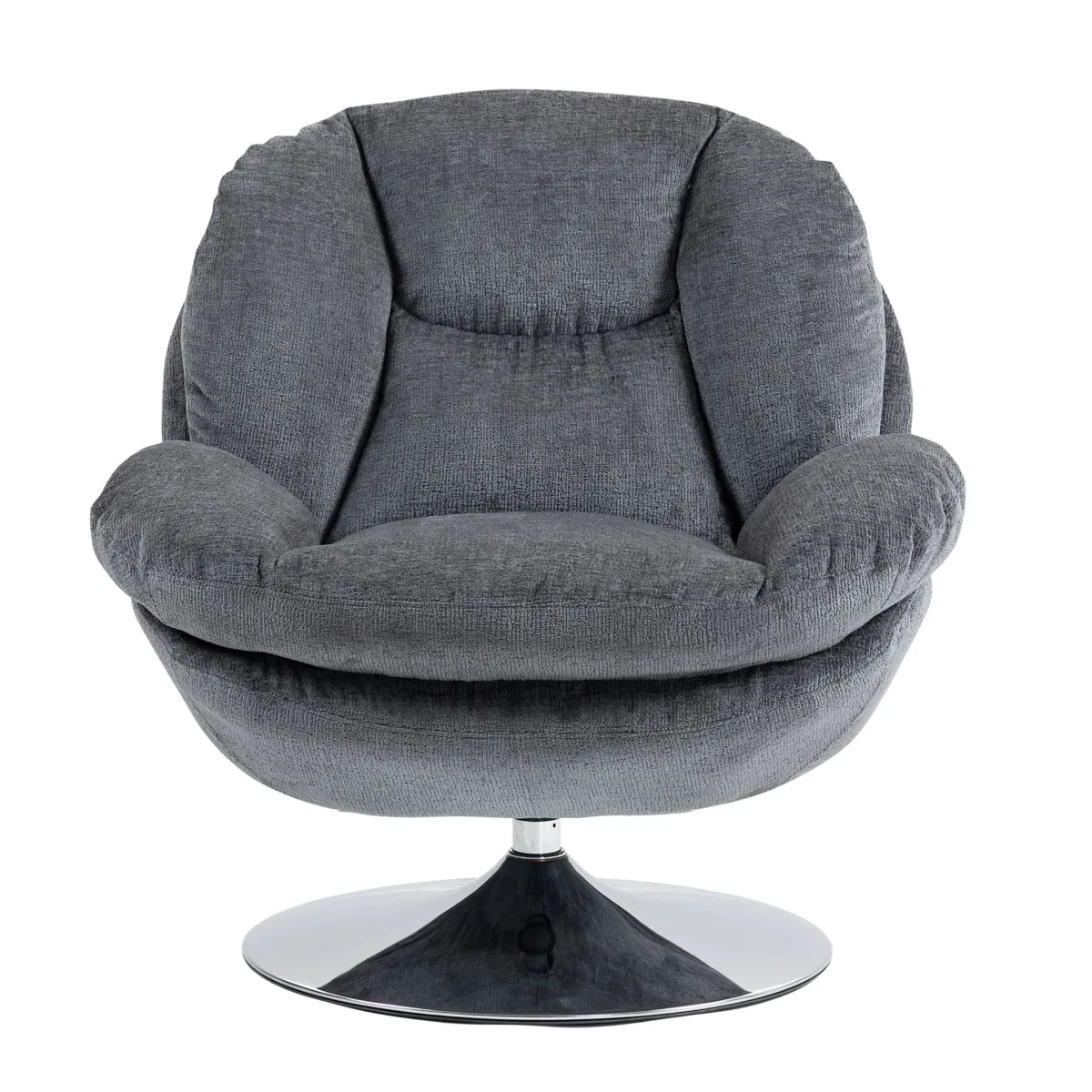 Poltrona girevole in tessuto (seduta 46 cm) Lomy Grigio scuro
