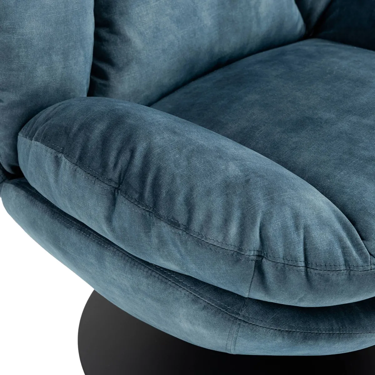 Poltrona girevole in velluto (seduta 46 cm) Lomy Blu grigio
