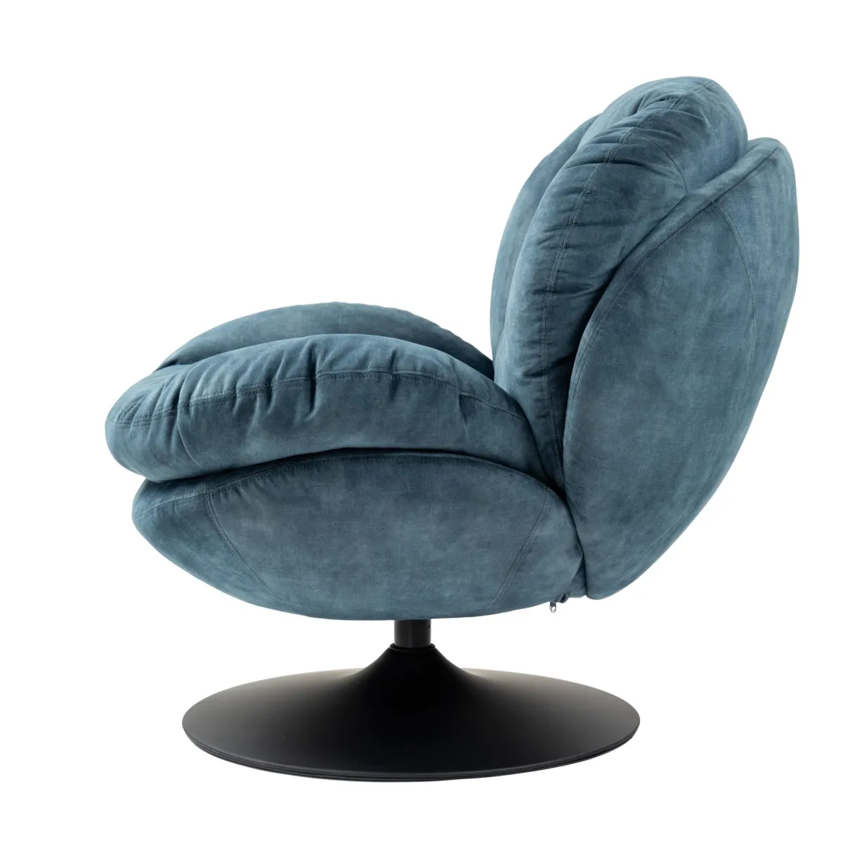 Poltrona girevole in velluto (seduta 46 cm) Lomy Blu grigio

