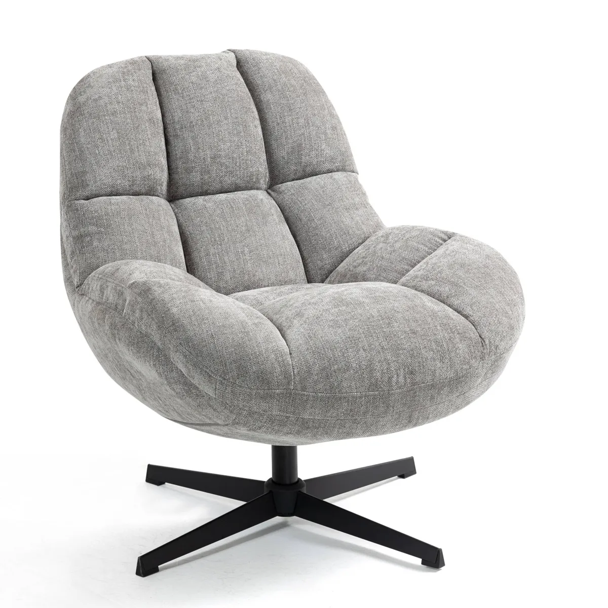 Poltrona girevole in tessuto (seduta 47 cm) Rezo Grigio chiaro
