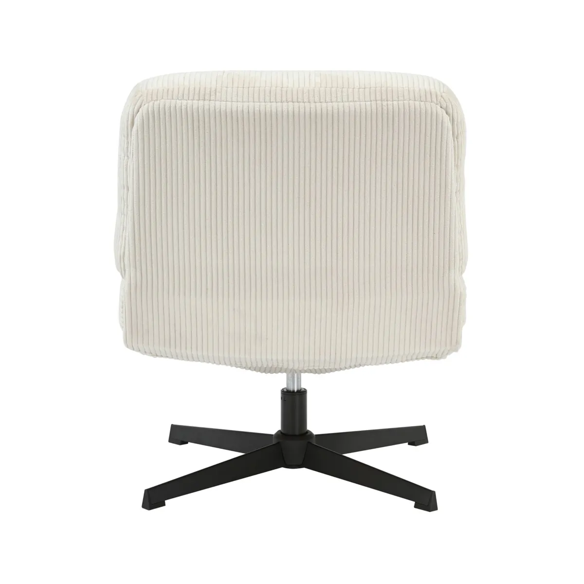 Poltrona girevole in velluto a coste (seduta 46 cm) Kult Ecru