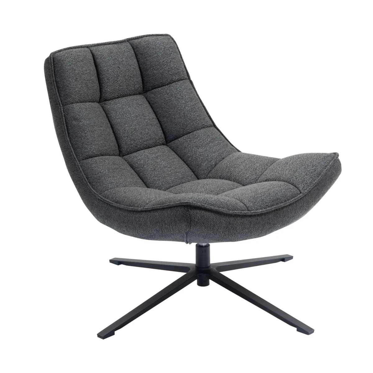 Poltrona girevole in tessuto (seduta 43 cm) Oxxo Grigio antracite