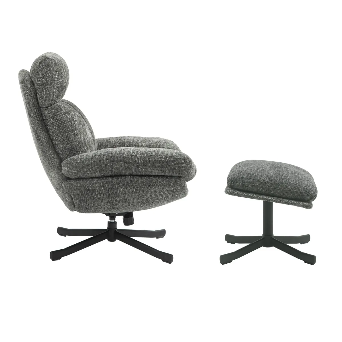 Poltrona girevole in tessuto (seduta 49 cm) Moor Grigio
