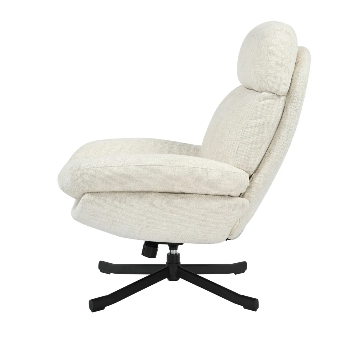Poltrona girevole in tessuto (seduta 49 cm) Moor Ecru
