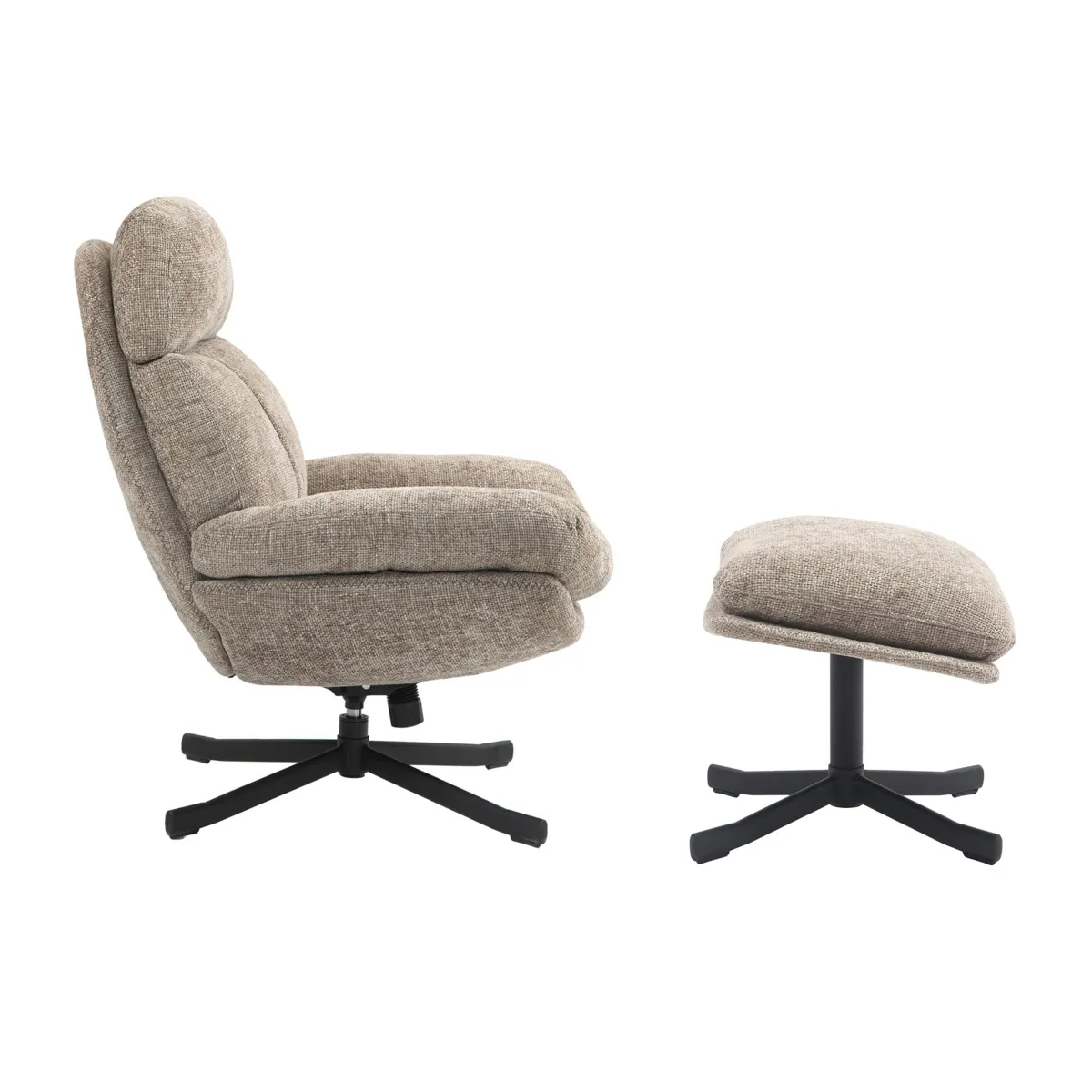 Poltrona girevole in tessuto (seduta 49 cm) Moor Beige Sabbia
