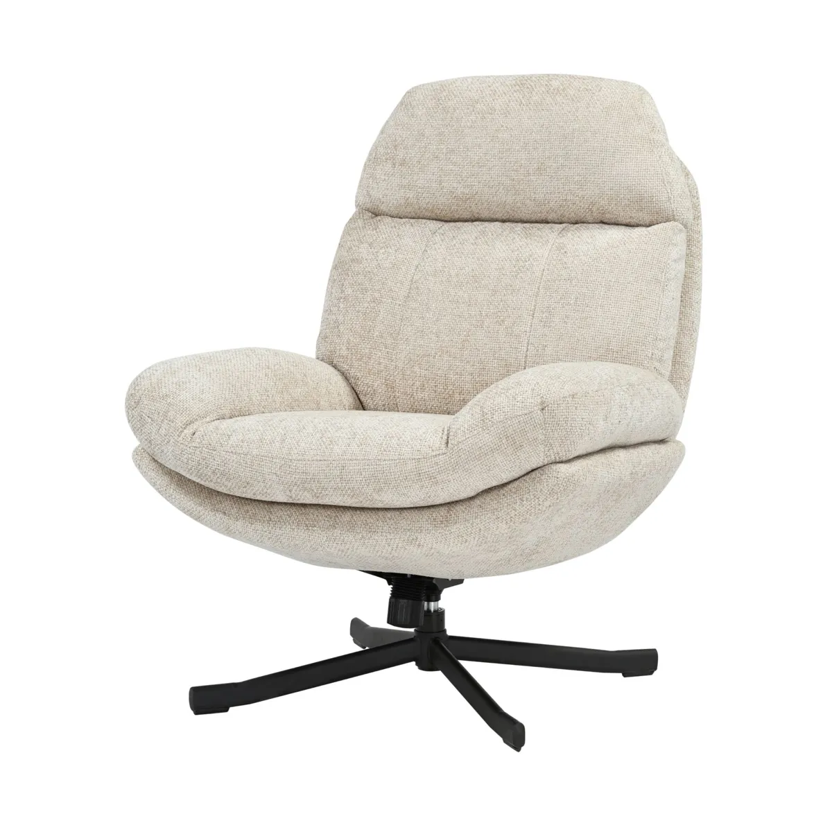 Poltrona girevole in tessuto (seduta 49 cm) Moor Tortora
