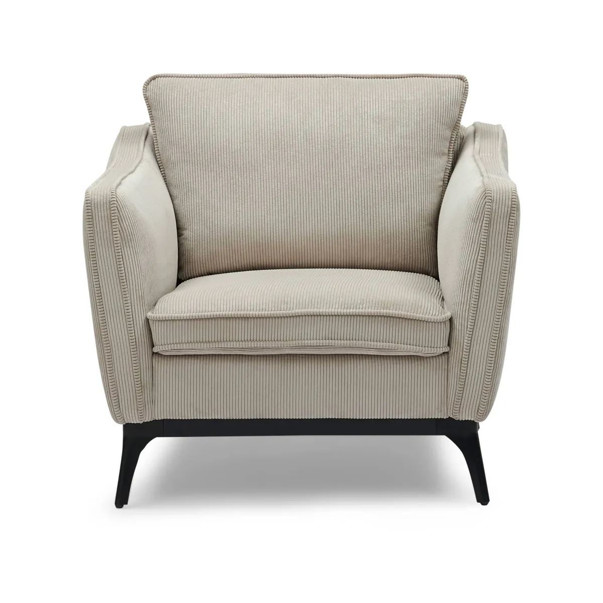 Poltrona in velluto a coste (Altezza seduta 45 cm) Owen Beige